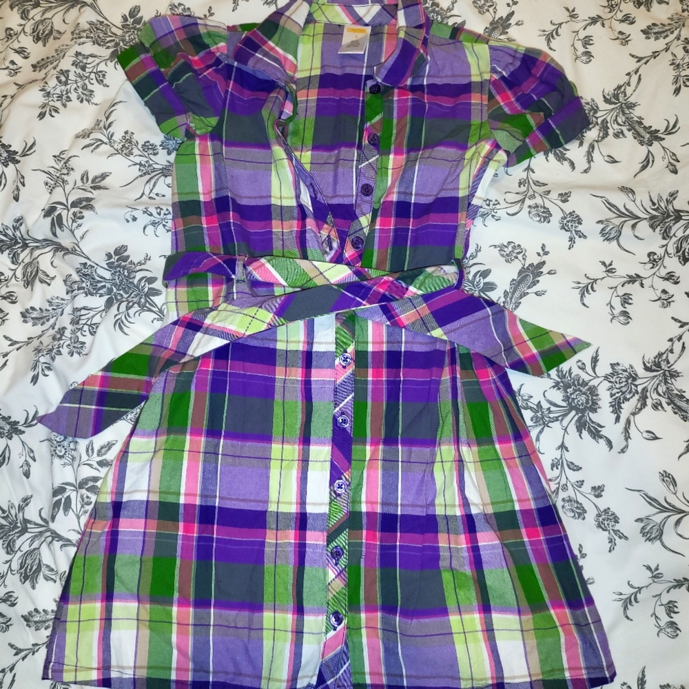Gymboree Plaid Button Down Dress - size 6